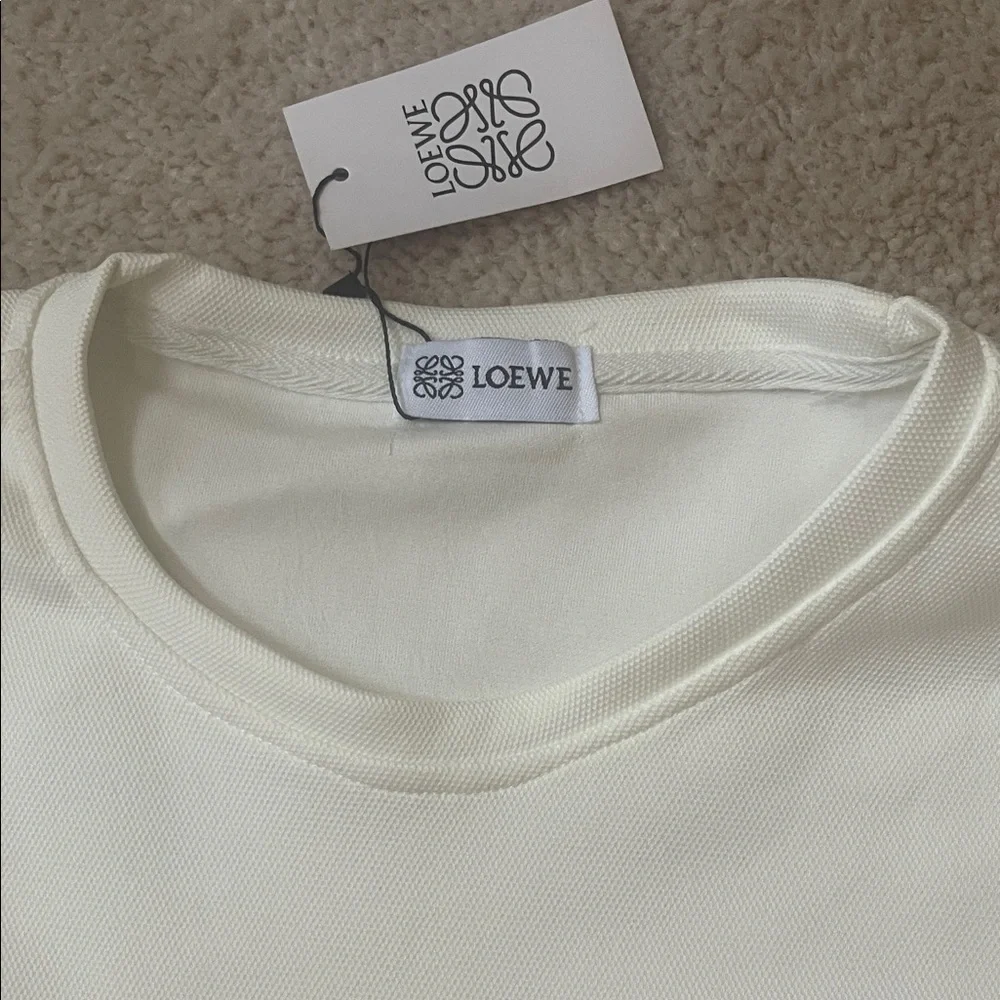 Loewe Cream Women's Crew Neck Sweater - Picture 3 of 4